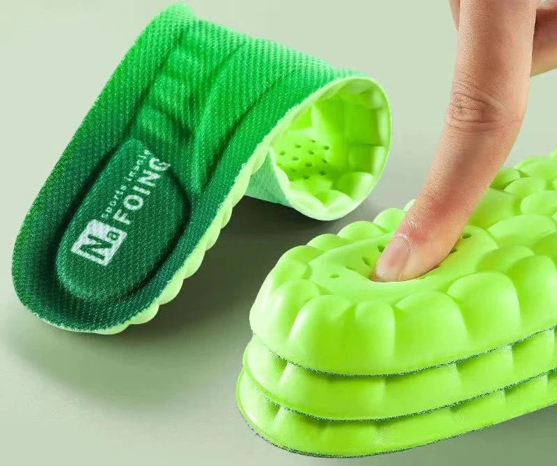 Palmilhas esportivas ortopédicas macias com sola de pés de PU para tênis de corrida com absorção de choque respirável para homens e mulheres palmilha de suporte de arco