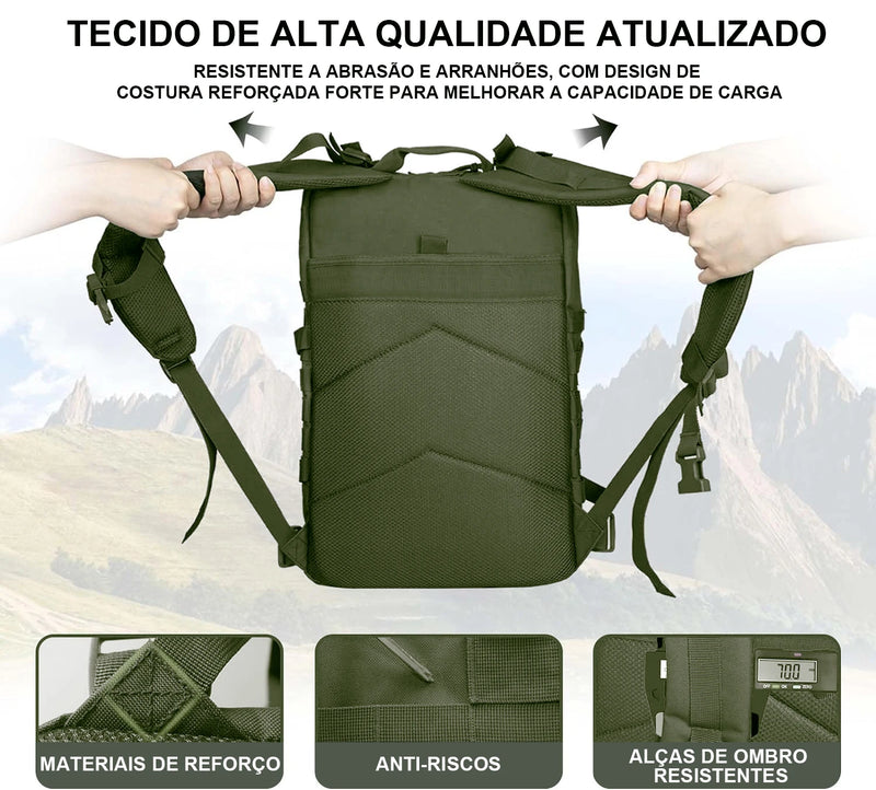 Mochila Tática Militar Reforçada Impermeável Grande  Assall Military Tactical Backpack Reinforced Waterproof Large