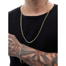 2 PCs Kit Jewelry Set Chain Grumet Necklace and Bracelet Men's Fashion Gold Plated Stainless Steel 316L 2.0mm