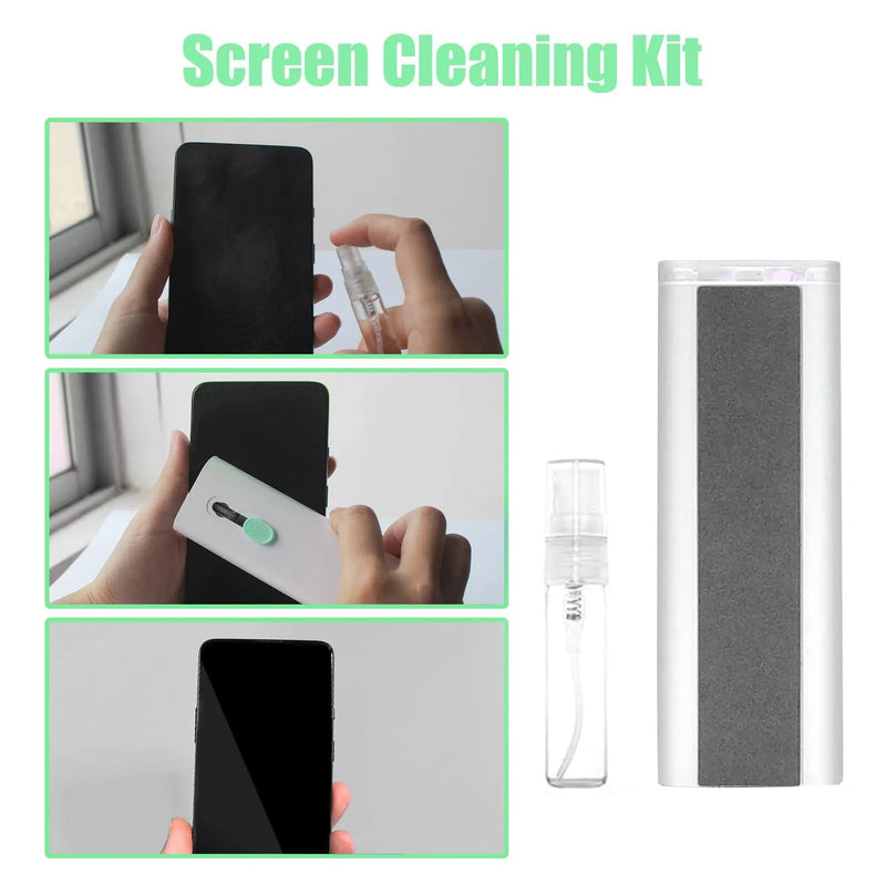 Conjunto de limpeza de telefone 7 em 1 para laptop, teclado, airpods pro, ipad, macbook, fones de ouvido, kit de escova de limpeza de teclado