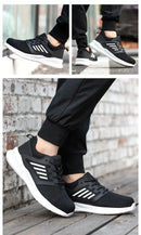 Lightweight Comfortable Steel Toe Shoes For Men Work Sneakers Safety Toe Slip On Puncture Proof Footwear Indestructible Shoes