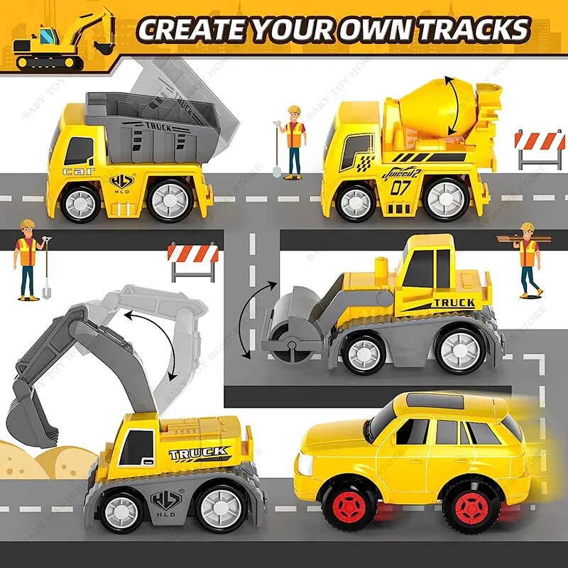 Construção de Pistas de Corrida Meninos Brinquedos com Brincar Carros de Engenharia e Pista de Corrida Playset Criar Engenharia Estrada Presentes Brinquedos para Crianças