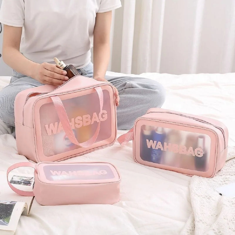 Kit 3 Bolsas Necessaire Kit Makeup Organizer Bag Female Objects Male Large Personal Hygiene