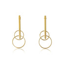 RIKINTE 18K Gold Gold Big Circles Long Earring Golinha and Veneer