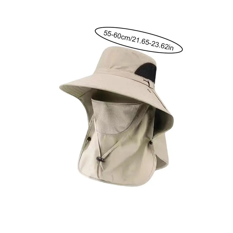 Chapéu de sol Big Eave Chapéu Máscara Chapéu de pesca Trabalho ao ar livre Escalada Hiking Caps Proteção solar Destacável Sun Hat Sports Caps