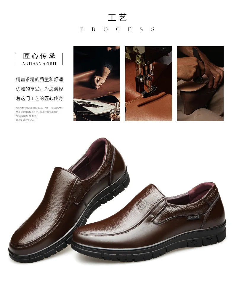 New Genuine Leather Handmade Shoes Casual Shoes For Men Flat Platform Walking Shoe Outdoor Footwear Loafers Breathable Sneakers
