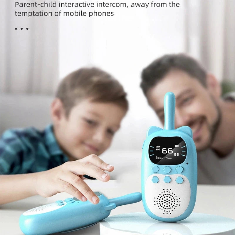 Rádio transceptor interfone para crianças brinquedos presentes de aniversário 2 pçs crianças walkie talkie recarregável 1000mah portátil 0.5w 3km