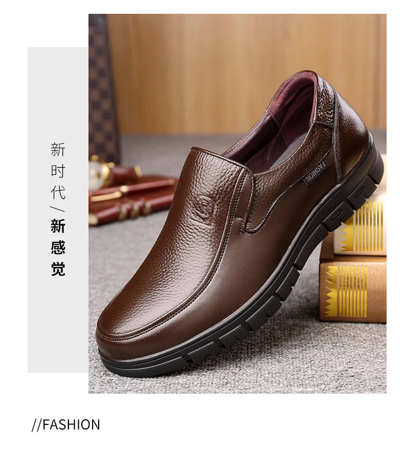 New Genuine Leather Handmade Shoes Casual Shoes For Men Flat Platform Walking Shoe Outdoor Footwear Loafers Breathable Sneakers