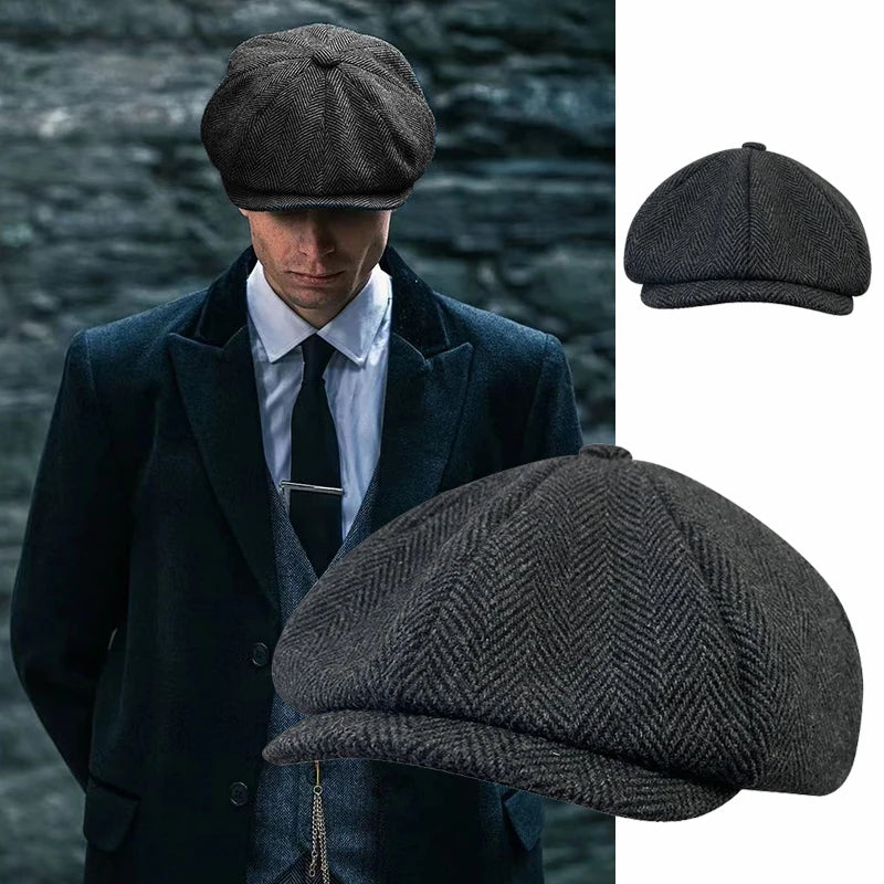 Chapéu retro Tommy shelby newsboy boné gatsby octogonal chapéus