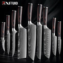 Kit Facas de Cozinha Set,  Churasco Pro , Faca Chef, Ultra-Sharp, Santoku, Cutelo, Corte, Utilidade, Fruta, 1-10pcs