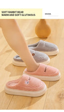 Winter Home Cotton Slippers for Women's Indoor Soft Sole, Non slip, Warm, Not Tired, Simple Couple Cotton Shoes for Men