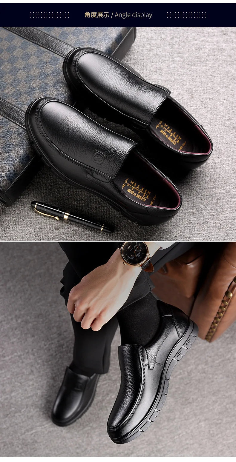 New Genuine Leather Handmade Shoes Casual Shoes For Men Flat Platform Walking Shoe Outdoor Footwear Loafers Breathable Sneakers