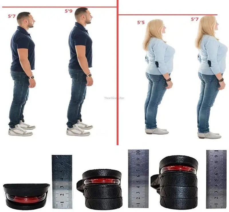 Palmilhas de Aumento de altura Almofada de ar Elevador Palmilha de sapato Kits de elevadores Inserções para homens mulheres Palmilhas mais altas 3-9cm Altura variável