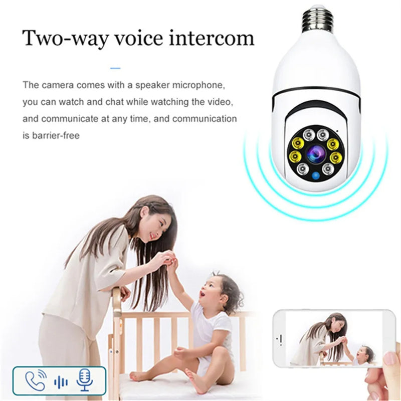 Nova Lâmpada Câmera de Segurança Sem Fio Outdoor Interior 2.4G WiFi IP Camera para Segurança Doméstica IPC Motion Detection Two-Way Audio