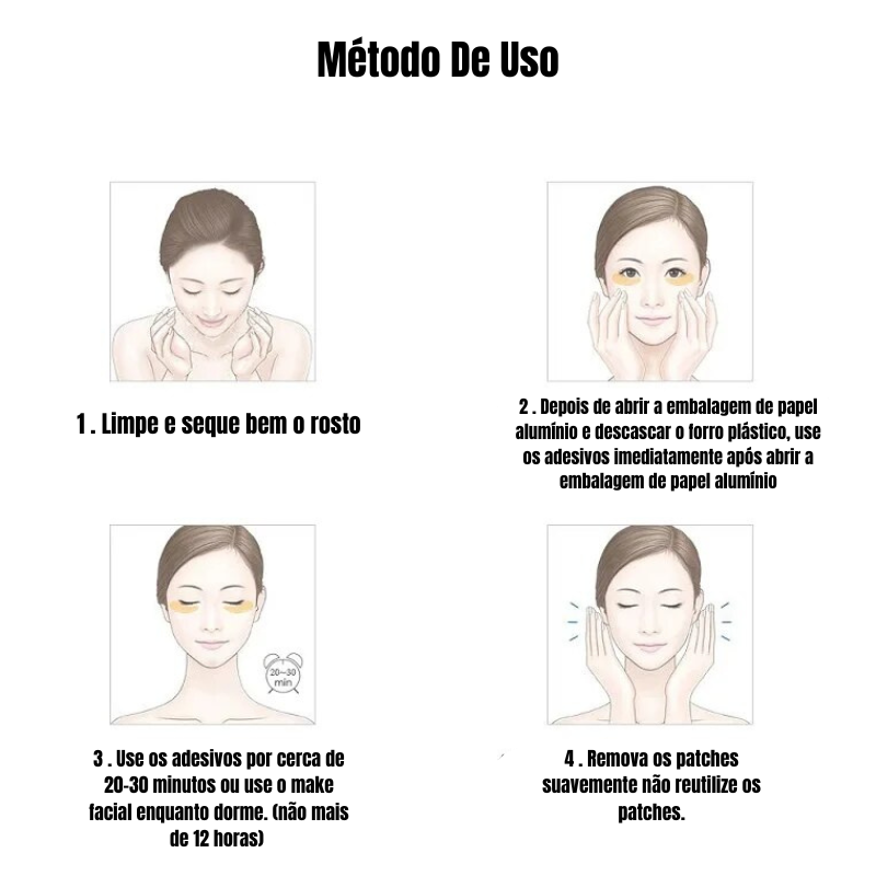 Máscara Hidrogel p/ olhos Crystal Collagen Gold - Máscara Ocular Gold