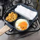 Frigideira Tripla TriSmart Pan / Antiaderente Com 3 Partições Ovo Bacon Carne Frango Lanche Multiuso