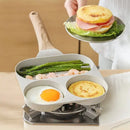 Frigideira Tripla TriSmart Pan / Antiaderente Com 3 Partições Ovo Bacon Carne Frango Lanche Multiuso